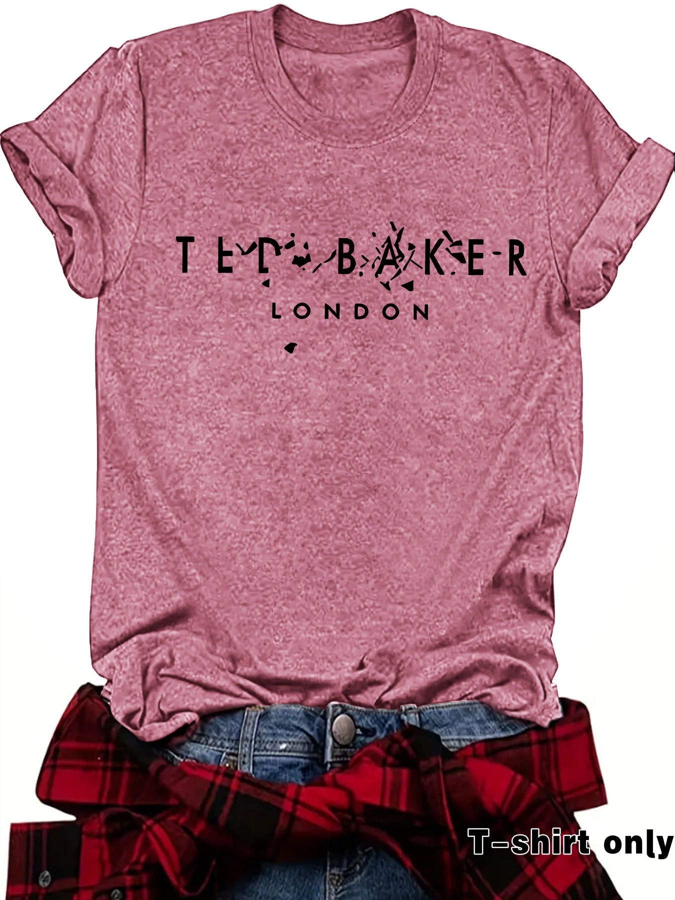 Printed short sleeved slogan short sleeved shirt