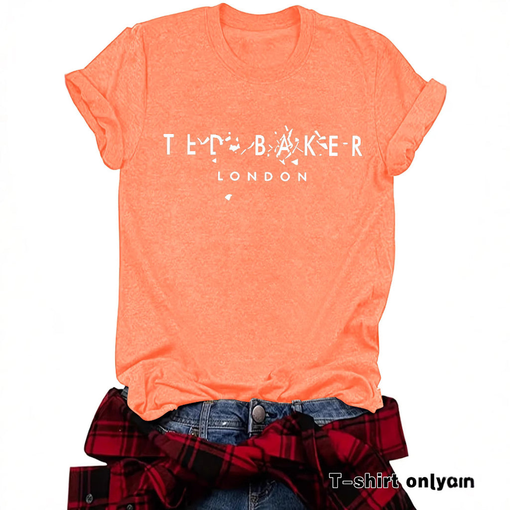 Printed short sleeved slogan short sleeved shirt